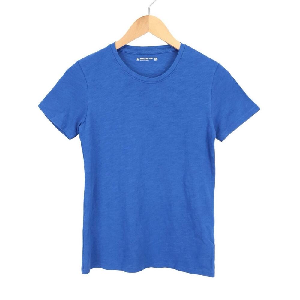 NWOT American Giant Women's Premium 100% Cotton Slub Crew Tee Blue Size XS